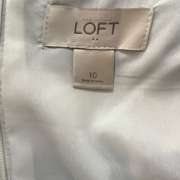 LOFT Fashion Women's Blue White Stripe Linen Blend Dress Size 10 - Picture 3 of 3